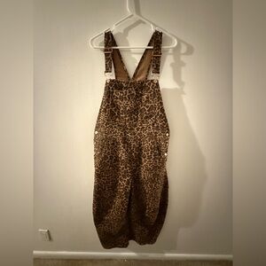 GAP Brown Leopard Print Women Jeans Overalls